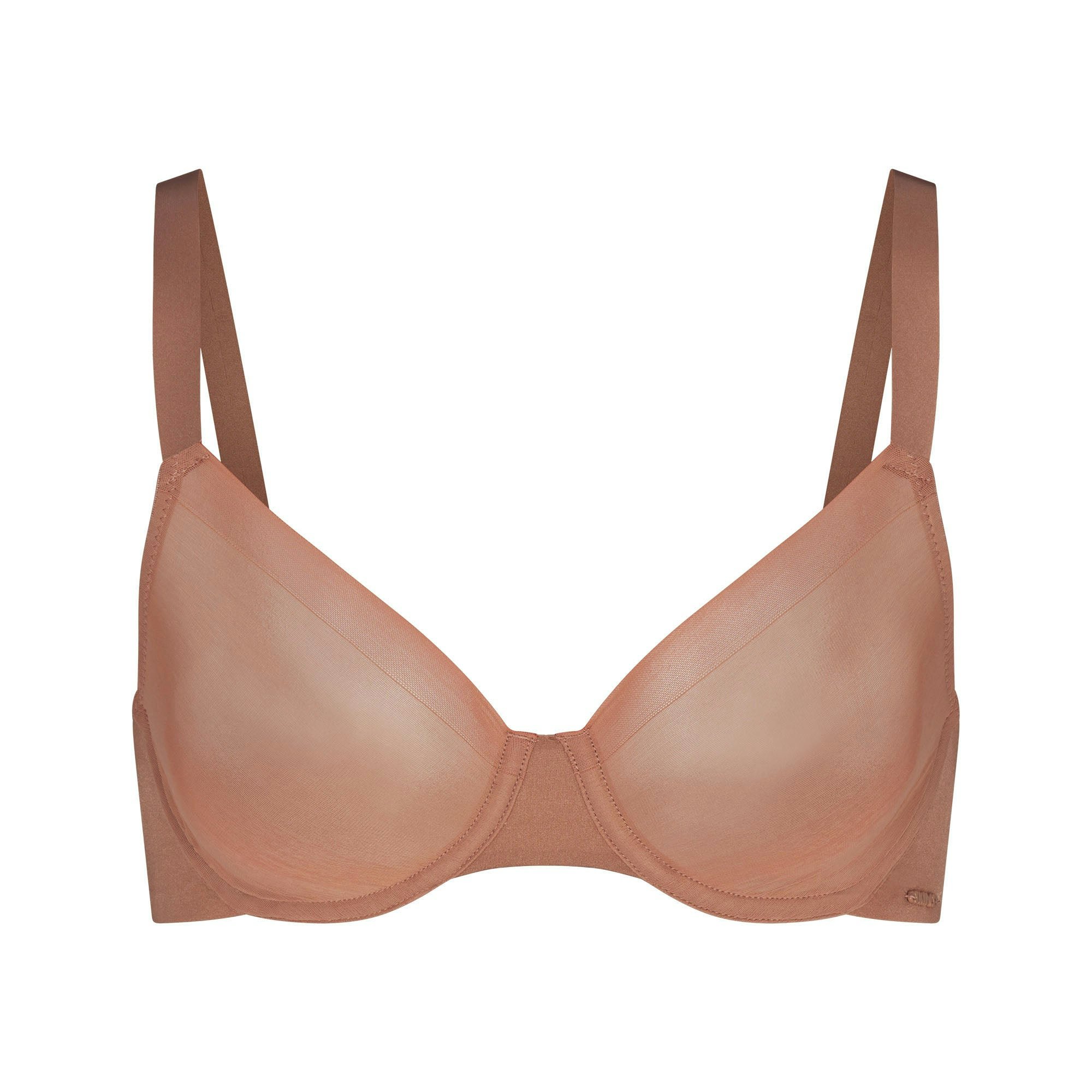 NO SHOW UNLINED DEMI BRA | SIENNA (DEMI BRAS) LAYS FLAT ON A WHITE BACKGROUND | FLT