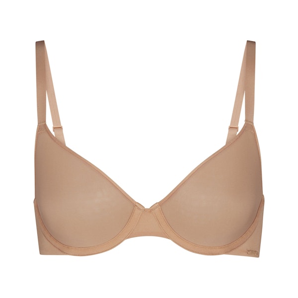 WEIGHTLESS DEMI BRA | CLAY (DEMI BRAS) LAYS FLAT ON A WHITE BACKGROUND | FLT