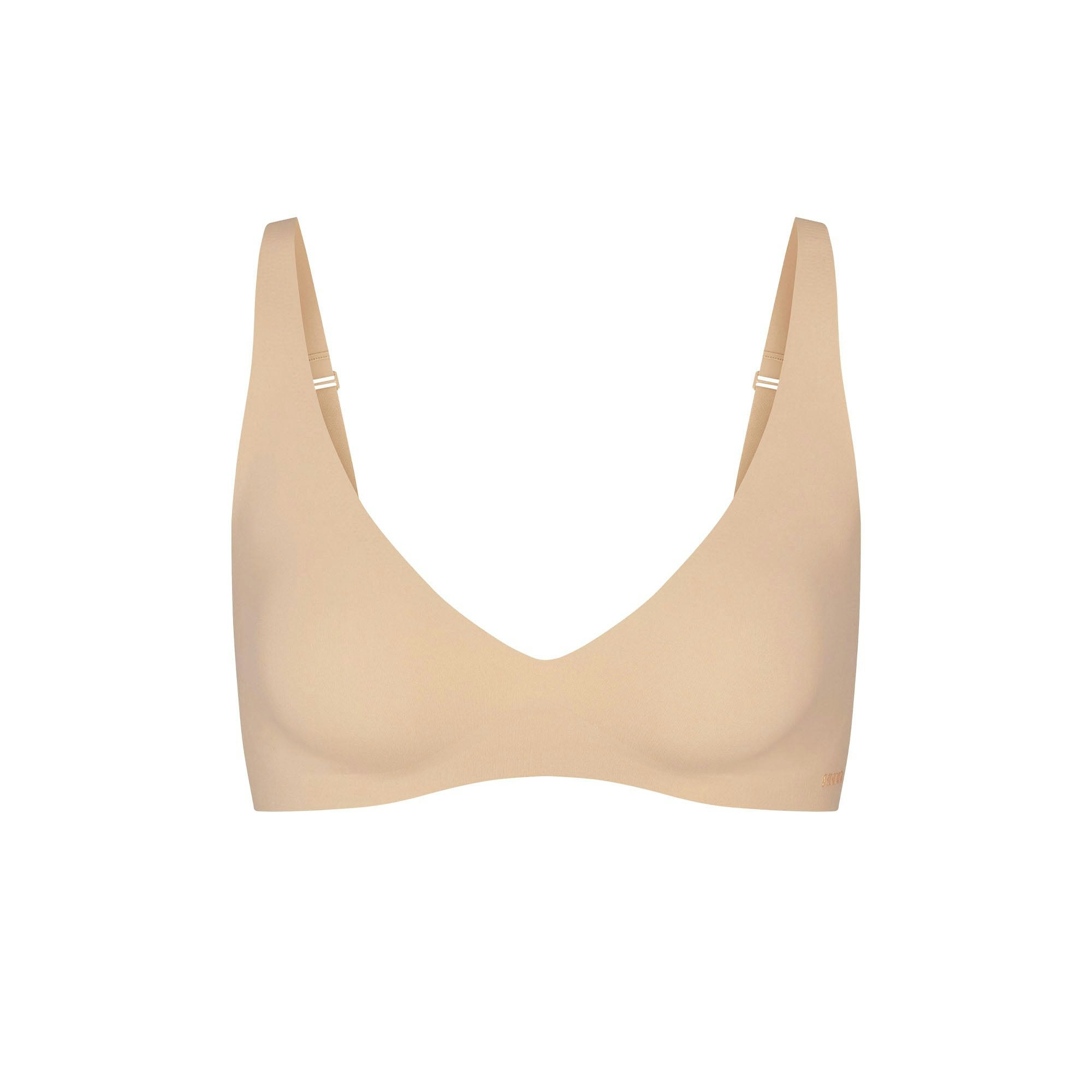 NAKED PLUNGE BRALETTE | CLAY (PLUNGE BRALETTES) LAYS FLAT ON A WHITE BACKGROUND | FLT