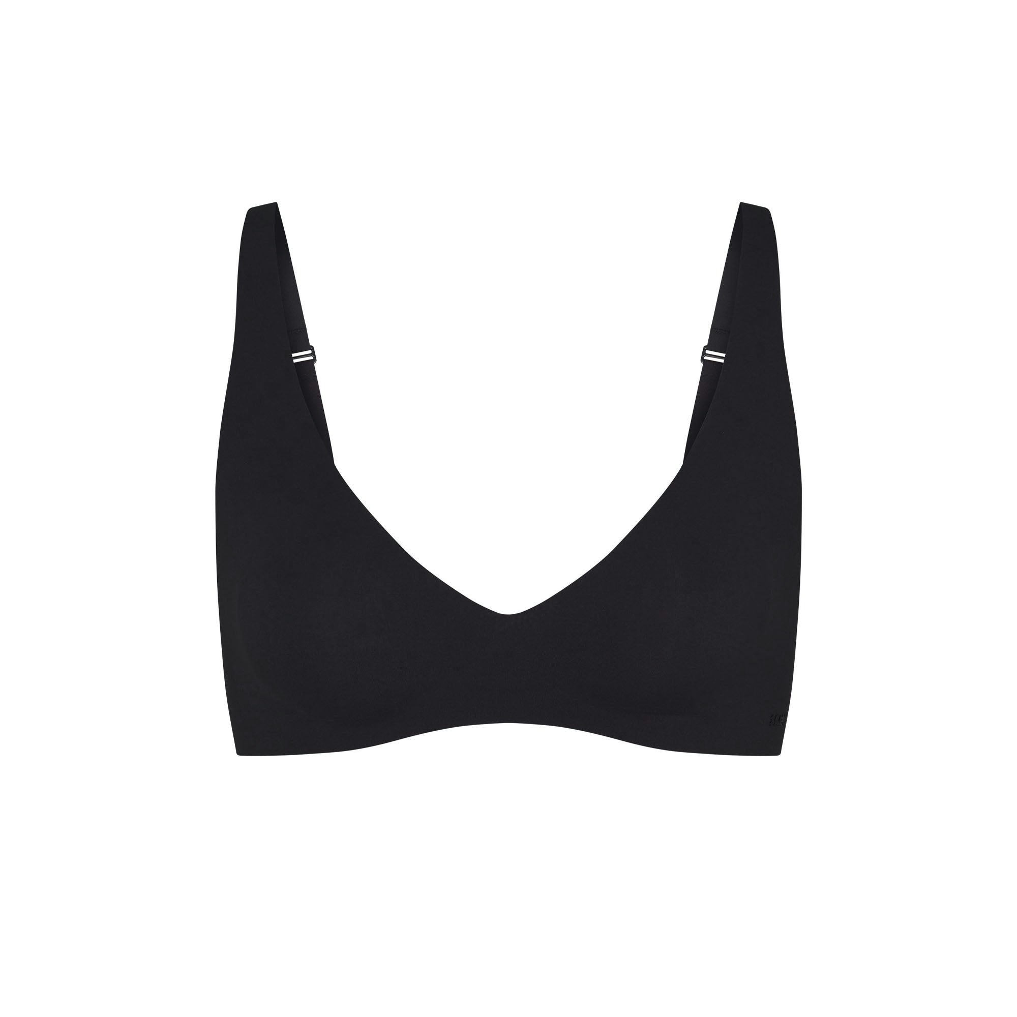 NAKED PLUNGE BRALETTE | ONYX (PLUNGE BRALETTES) LAYS FLAT ON A WHITE BACKGROUND | FLT