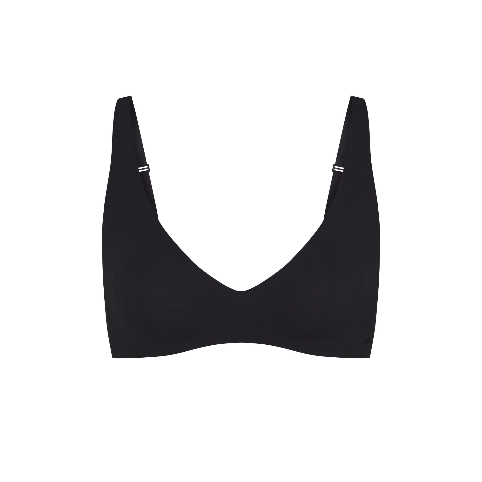 NAKED PLUNGE BRALETTE | ONYX (PLUNGE BRALETTES) LAYS FLAT ON A WHITE BACKGROUND