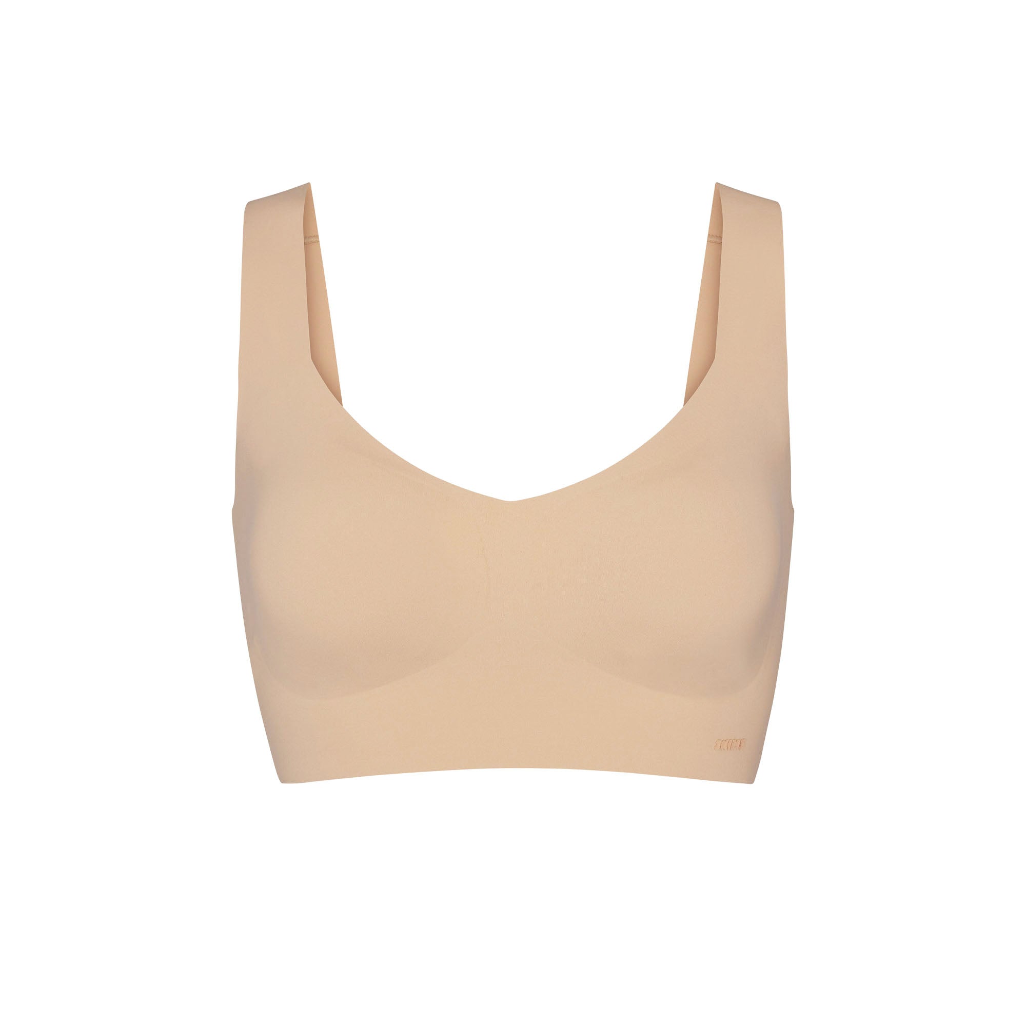 NAKED PLUNGE LONGLINE BRALETTE | CLAY (PLUNGE BRALETTES) LAYS FLAT ON A WHITE BACKGROUND