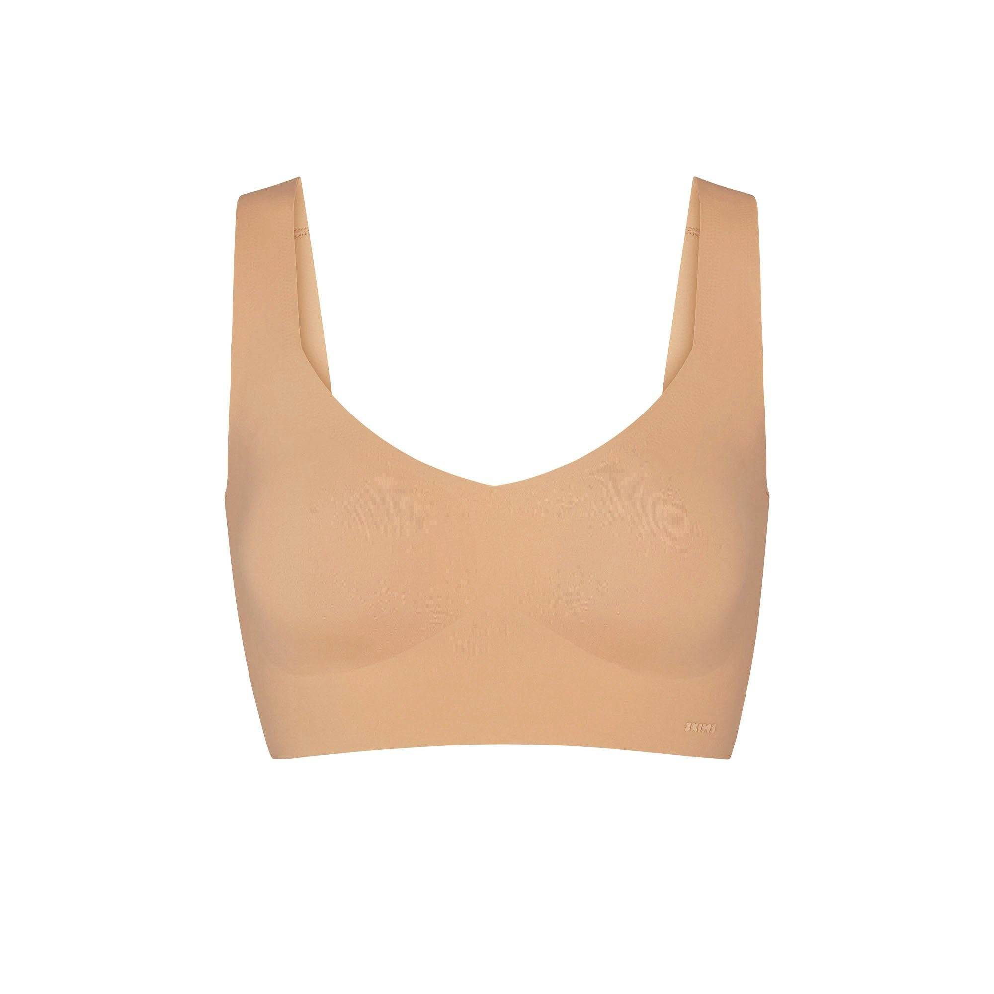 NAKED PLUNGE LONGLINE BRALETTE | OCHRE (PLUNGE BRALETTES) LAYS FLAT ON A WHITE BACKGROUND | FLT