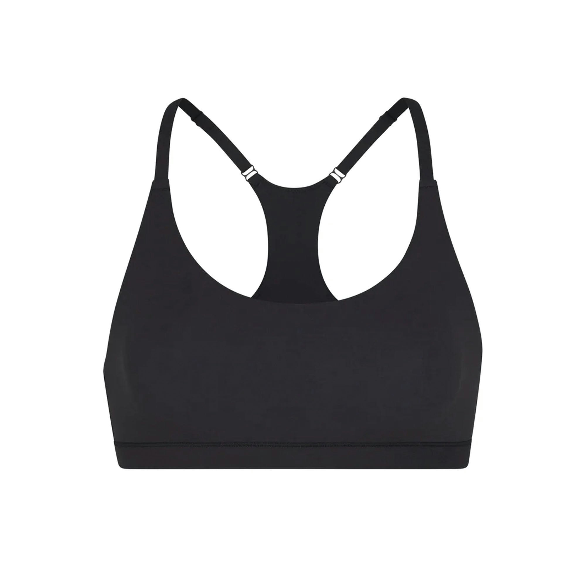 FITS EVERYBODY RACERBACK BRALETTE | ONYX (SCOOP BRALETTES) LAYS FLAT ON A WHITE BACKGROUND | FLT