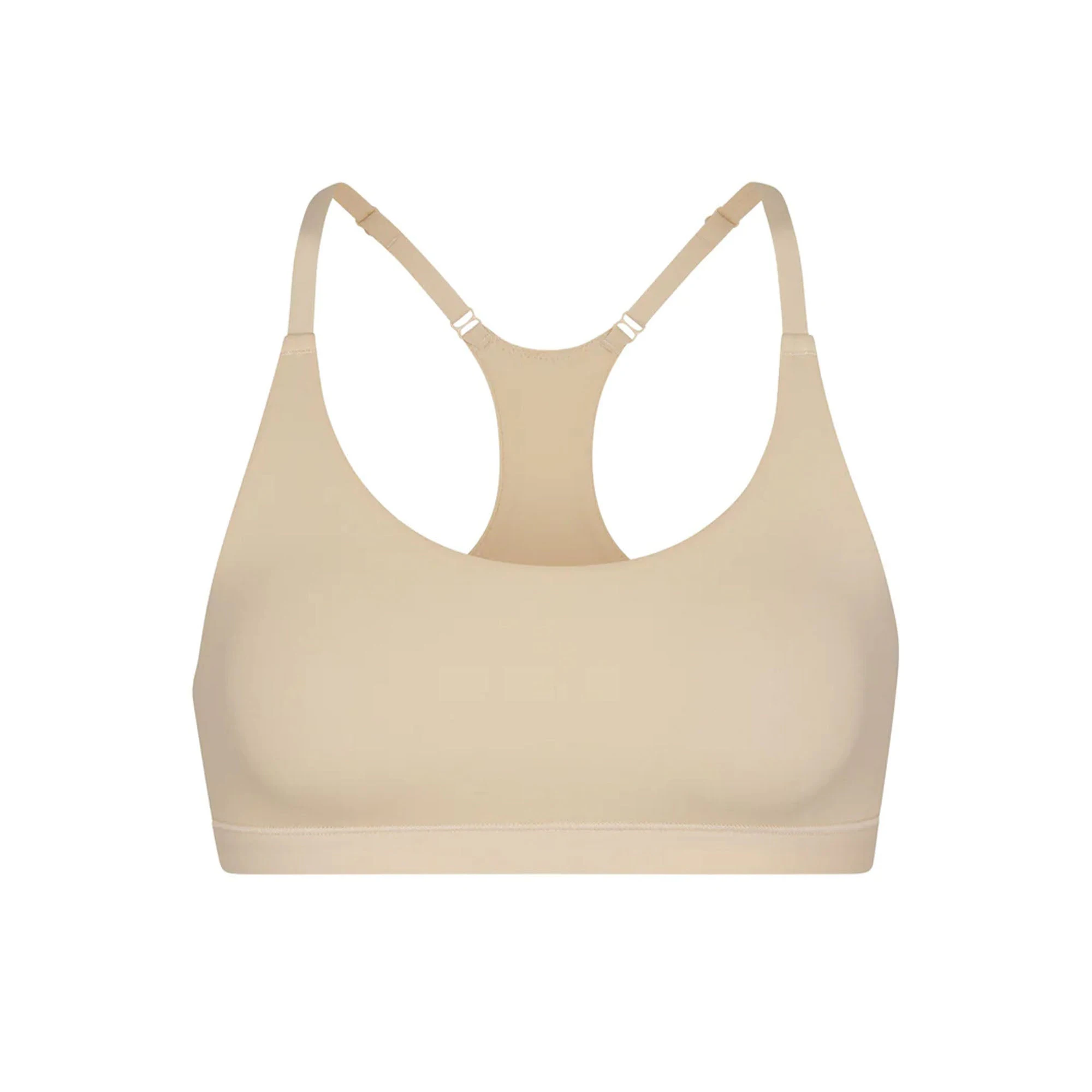 FITS EVERYBODY RACERBACK BRALETTE | SAND (SCOOP BRALETTES) LAYS FLAT ON A WHITE BACKGROUND | FLT