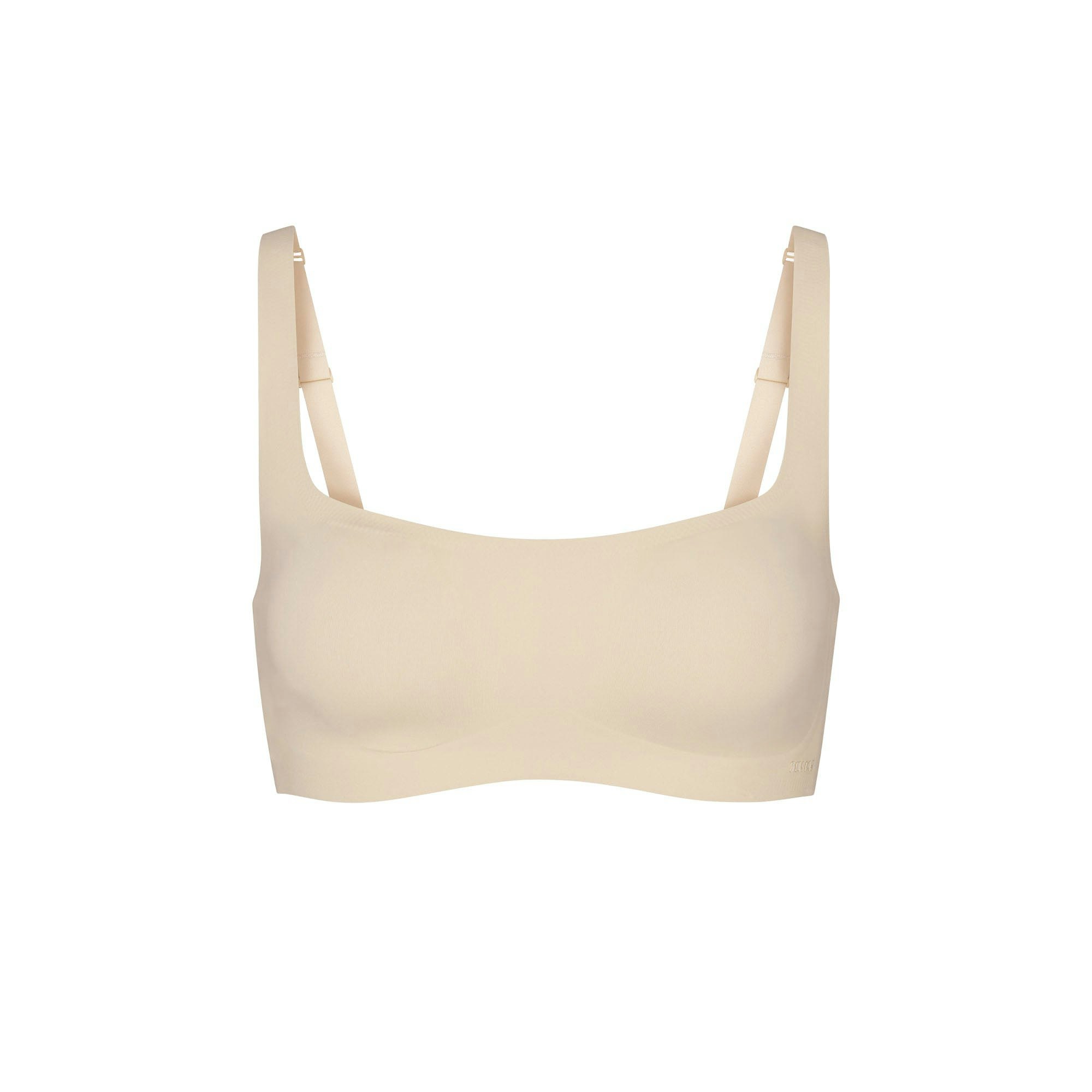 NAKED SCOOP BRALETTE | SAND (SCOOP BRALETTES) LAYS FLAT ON A WHITE BACKGROUND | FLT