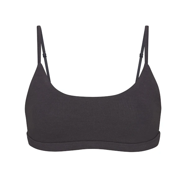 OUTDOOR SCOOP NECK BRALETTE LAYS FLAT ON A WHITE BACKGROUND