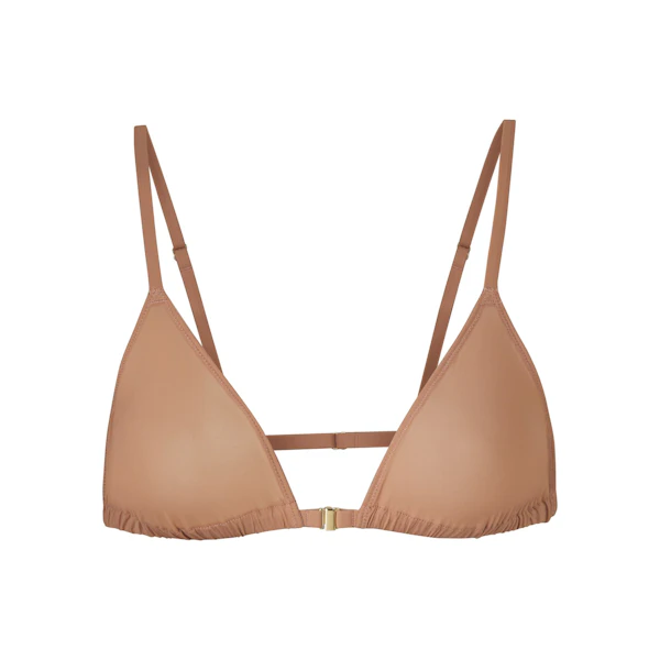 JELLY SHEER TRIANGLE BRALETTE | SIENNA LAYS FLAT ON A WHITE BACKGROUND