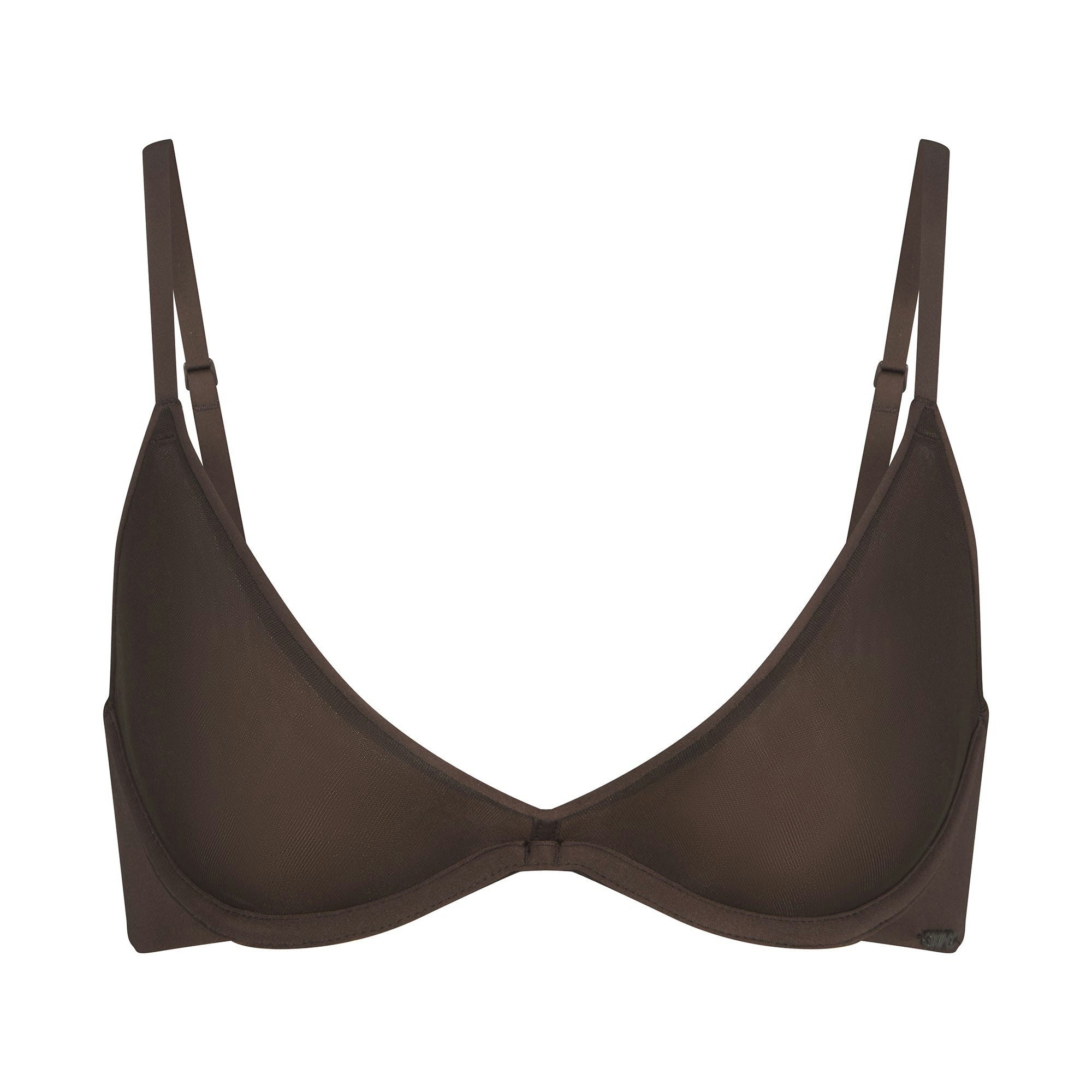WEIGHTLESS SCOOP BRA | ESPRESSO (SCOOP BRAS) LAYS FLAT ON A WHITE BACKGROUND | FLT
