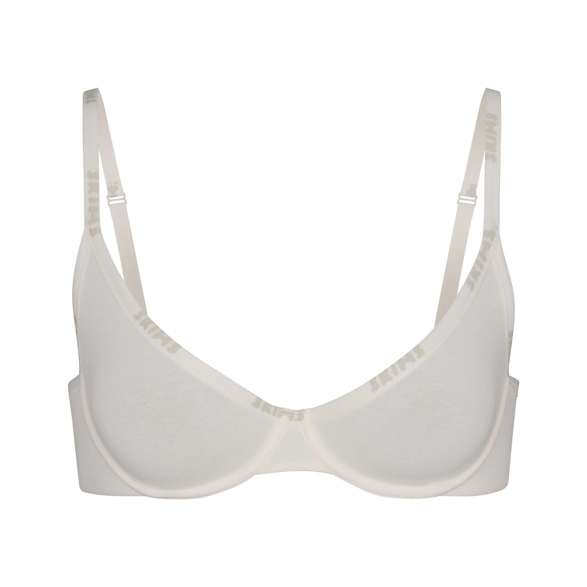 COTTON LOGO DEMI BRA  | MARBLE (DEMI BRAS) LAYS FLAT ON A WHITE BACKGROUND | FLT