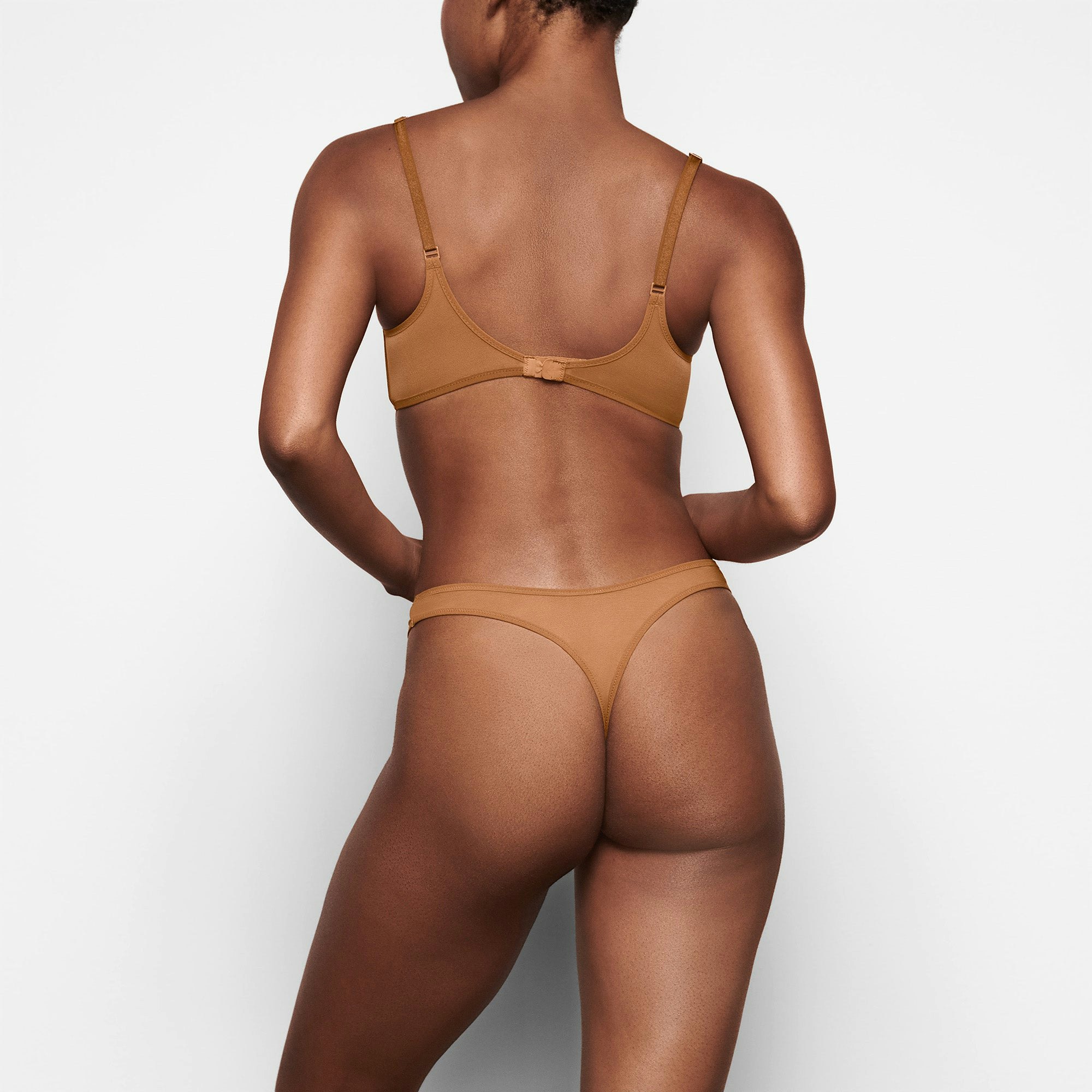 ULTRA FINE MESH SCOOP BRA | BRONZE