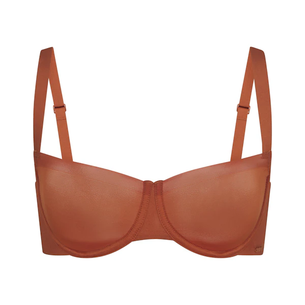 NO SHOW UNLINED BALCONETTE BRA | BRONZE (BALCONETTE BRAS) LAYS FLAT ON A WHITE BACKGROUND | FLT