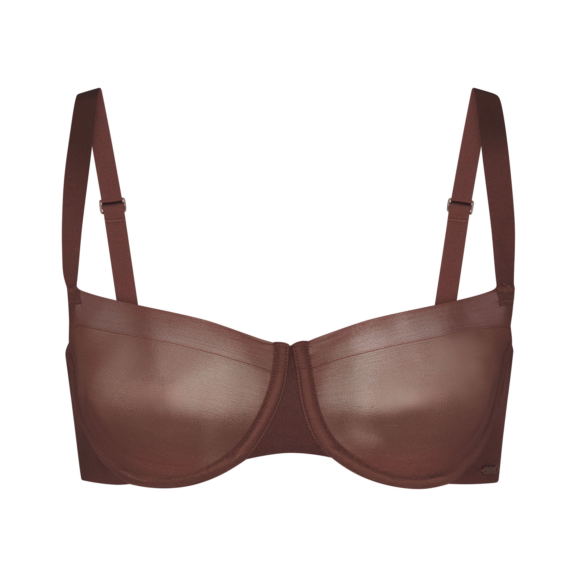 NO SHOW UNLINED BALCONETTE BRA | COCOA (BALCONETTE BRAS) LAYS FLAT ON A WHITE BACKGROUND