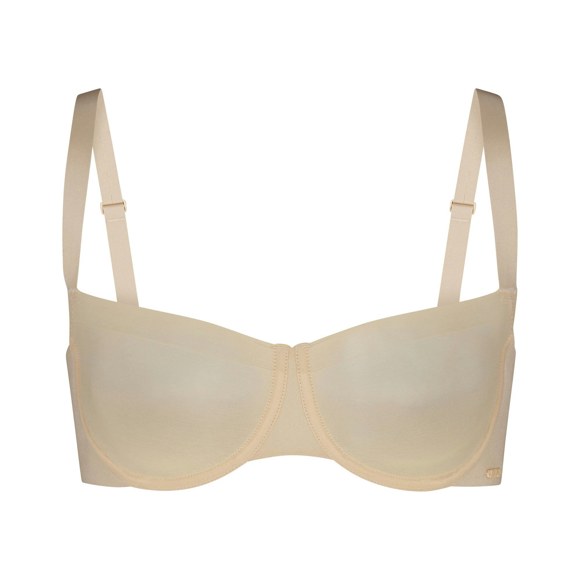 NO SHOW UNLINED BALCONETTE BRA | SAND (BALCONETTE BRAS) LAYS FLAT ON A WHITE BACKGROUND | FLT