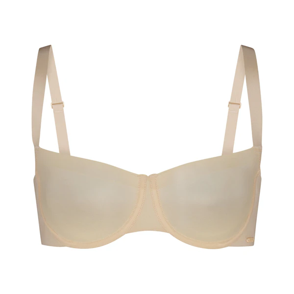 NO SHOW UNLINED BALCONETTE BRA | SAND (BALCONETTE BRAS) LAYS FLAT ON A WHITE BACKGROUND | FLT