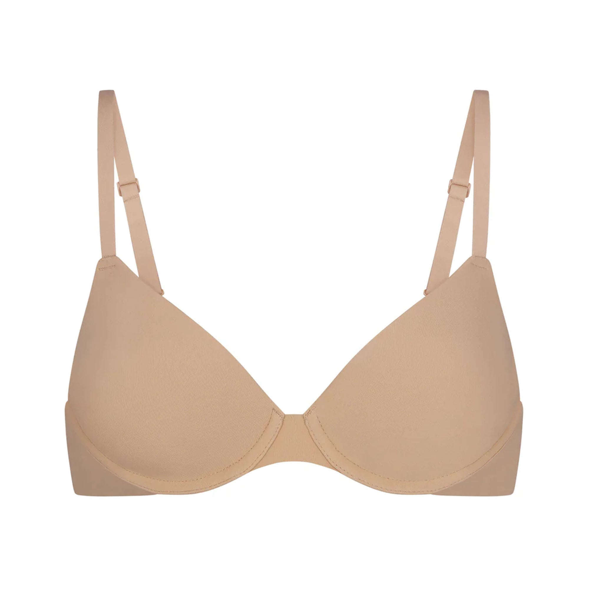 FITS EVERYBODY T-SHIRT BRA | CLAY (DEMI BRAS) LAYS FLAT ON A WHITE BACKGROUND