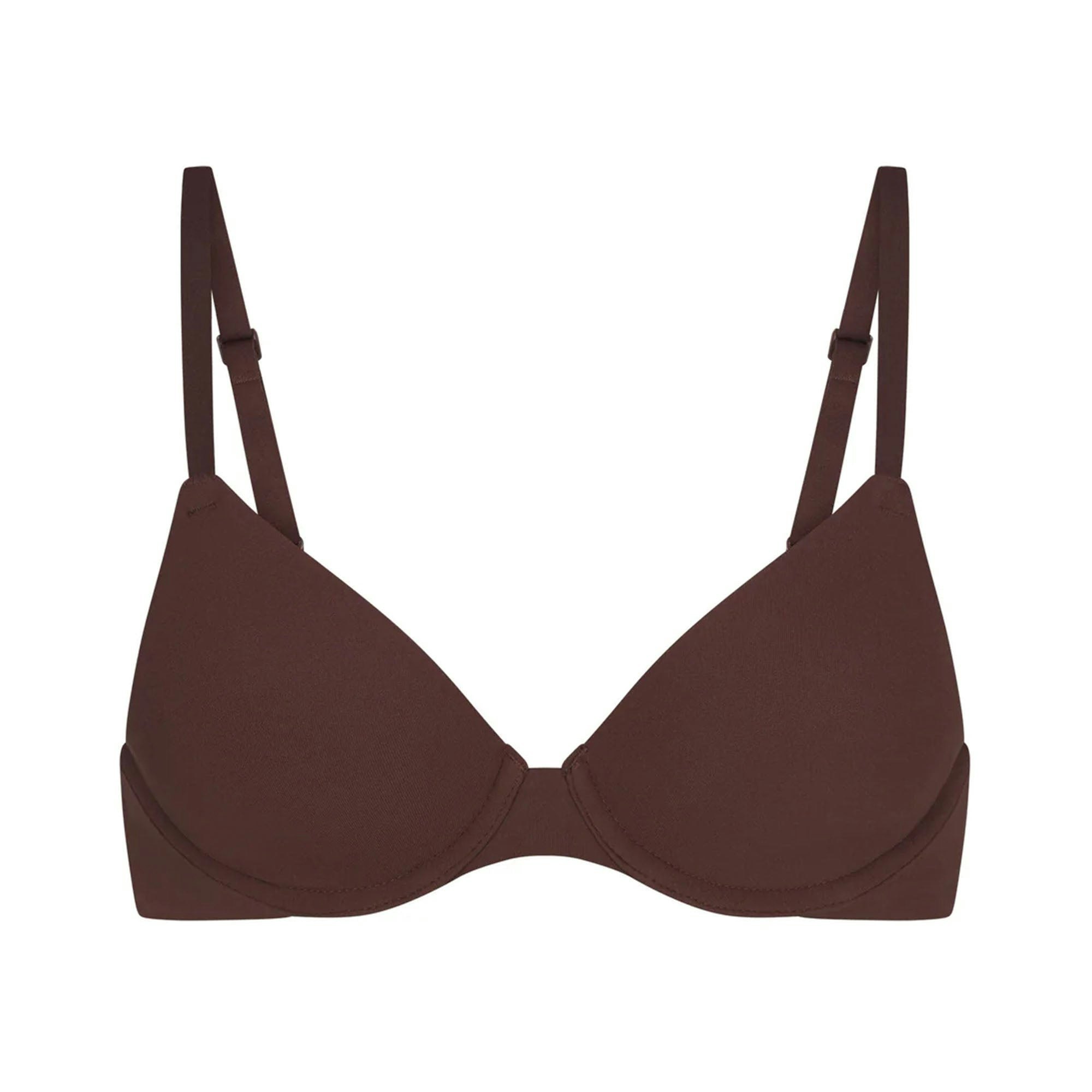 FITS EVERYBODY T-SHIRT BRA | COCOA (DEMI BRAS) LAYS FLAT ON A WHITE BACKGROUND | FLT