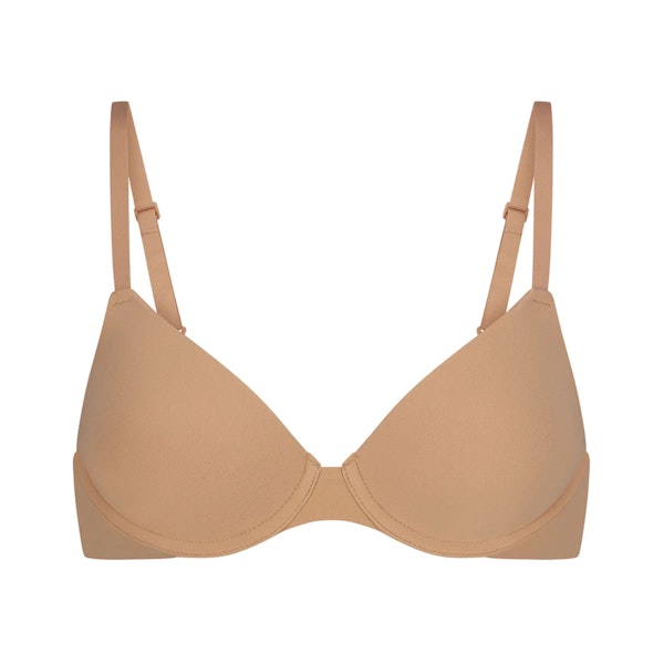 FITS EVERYBODY T-SHIRT BRA | OCHRE (DEMI BRAS) LAYS FLAT ON A WHITE BACKGROUND | FLT