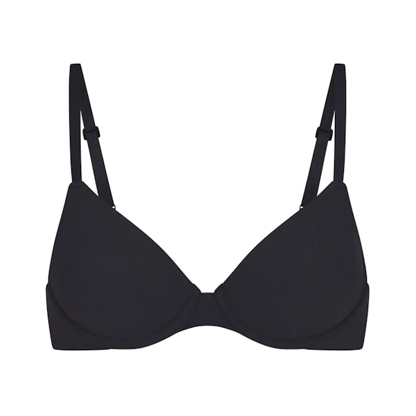 FITS EVERYBODY T-SHIRT BRA | ONYX (DEMI BRAS) LAYS FLAT ON A WHITE BACKGROUND | FLT