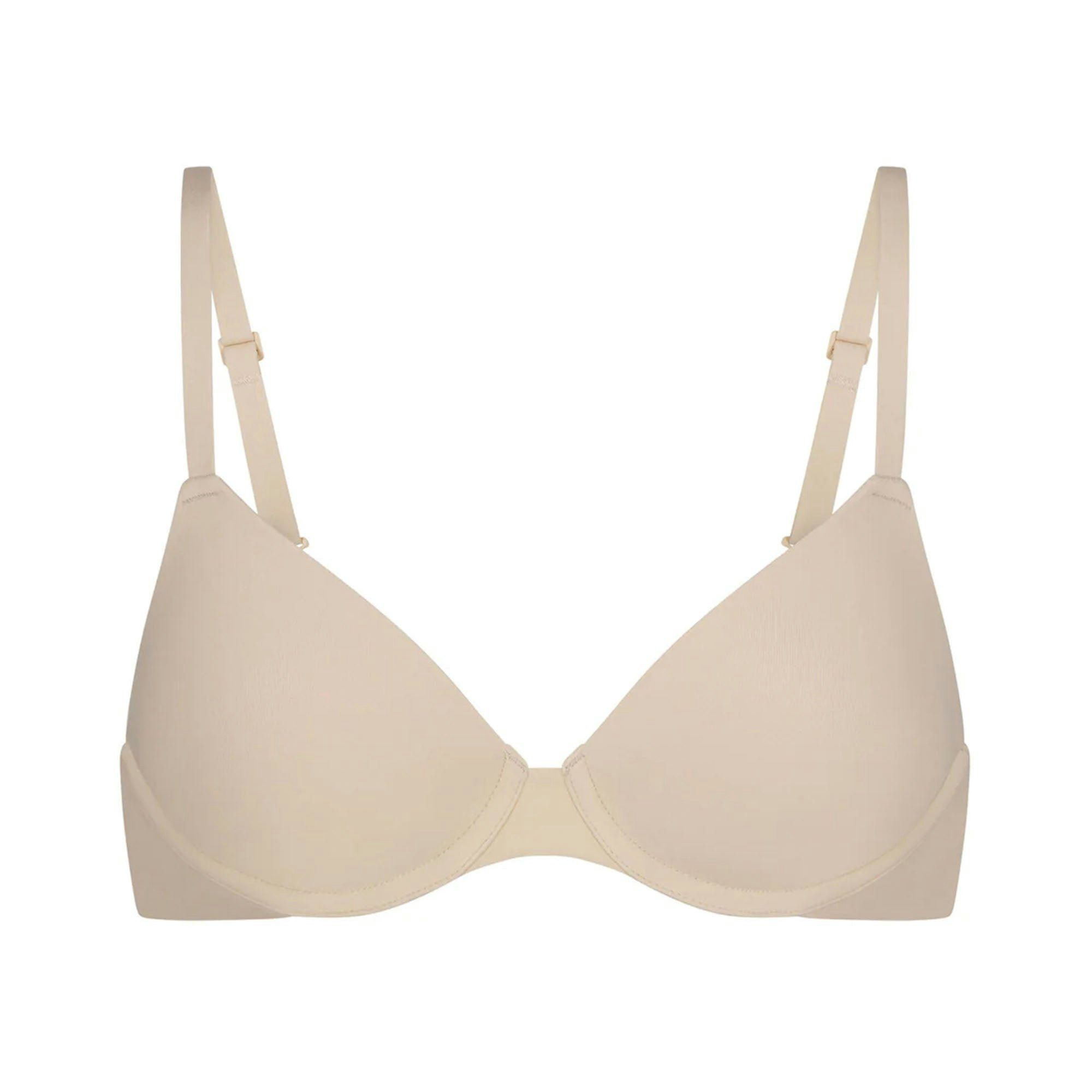 FITS EVERYBODY T-SHIRT BRA | SAND (DEMI BRAS) LAYS FLAT ON A WHITE BACKGROUND | FLT