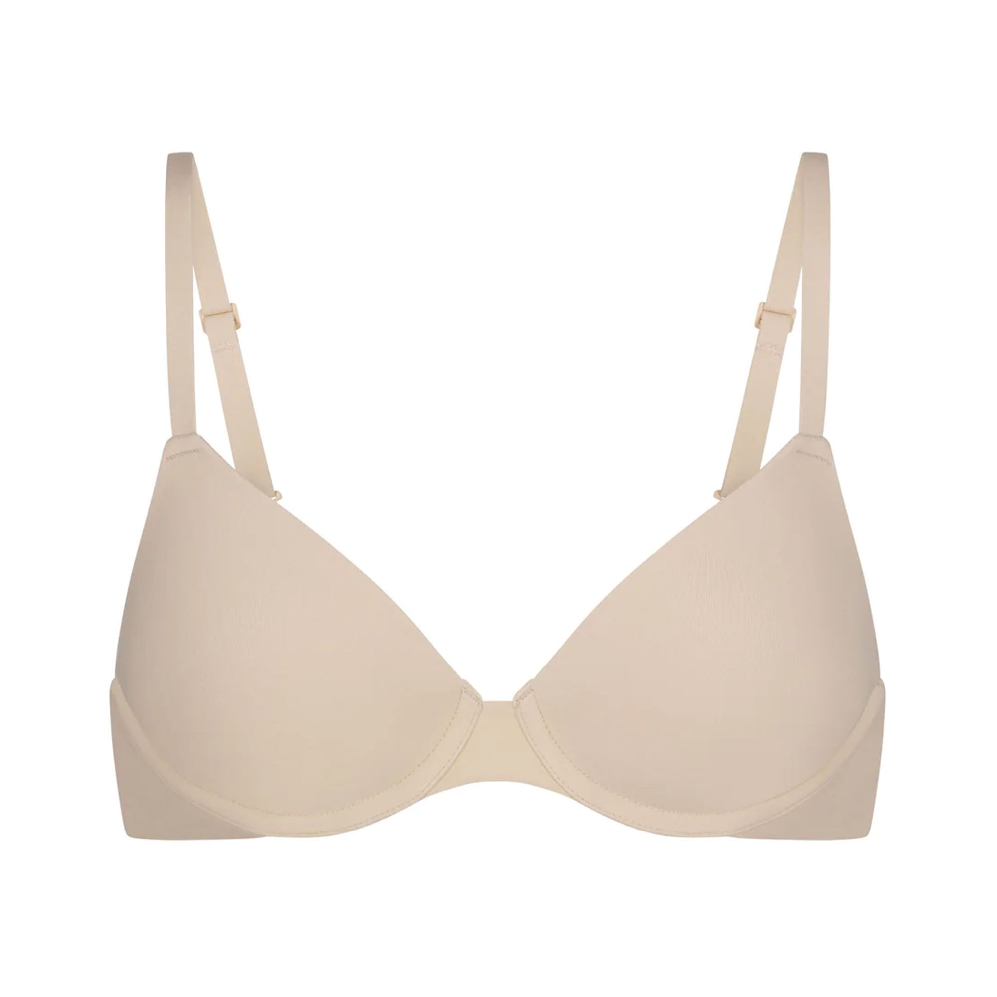 FITS EVERYBODY T-SHIRT BRA | SAND (DEMI BRAS) LAYS FLAT ON A WHITE BACKGROUND