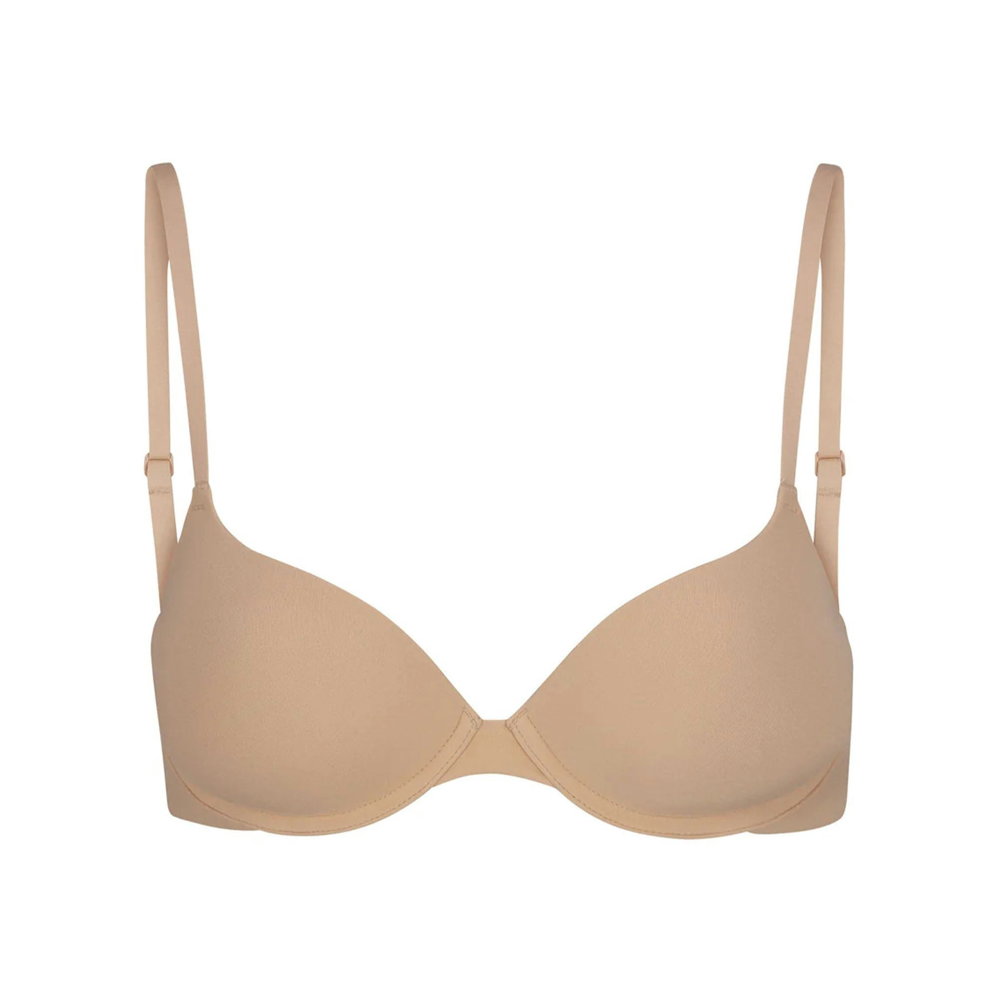 FITS EVERYBODY PUSH-UP BRA | CLAY (DEMI BRAS) LAYS FLAT ON A WHITE BACKGROUND | FLT