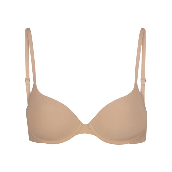FITS EVERYBODY PUSH-UP BRA | CLAY (DEMI BRAS) LAYS FLAT ON A WHITE BACKGROUND | FLT
