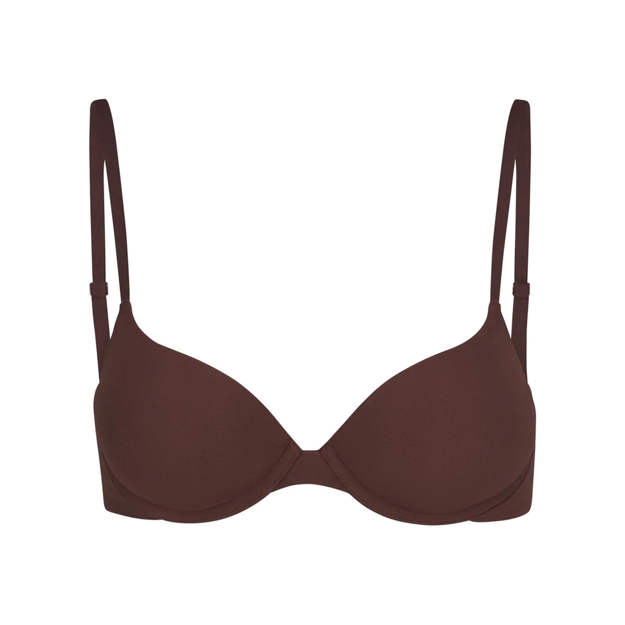 FITS EVERYBODY PUSH-UP BRA | COCOA (DEMI BRAS) LAYS FLAT ON A WHITE BACKGROUND | FLT