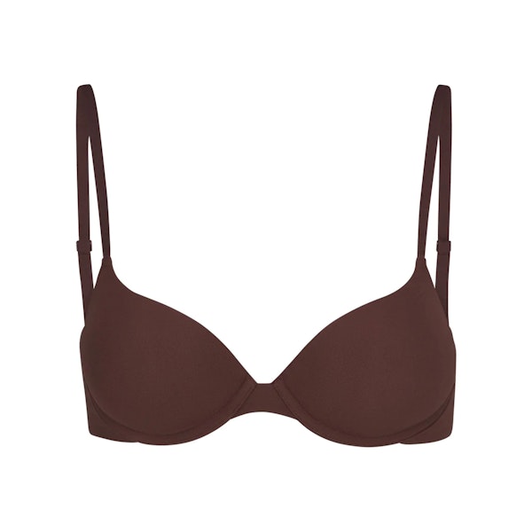 FITS EVERYBODY PUSH-UP BRA | COCOA (DEMI BRAS) LAYS FLAT ON A WHITE BACKGROUND | FLT