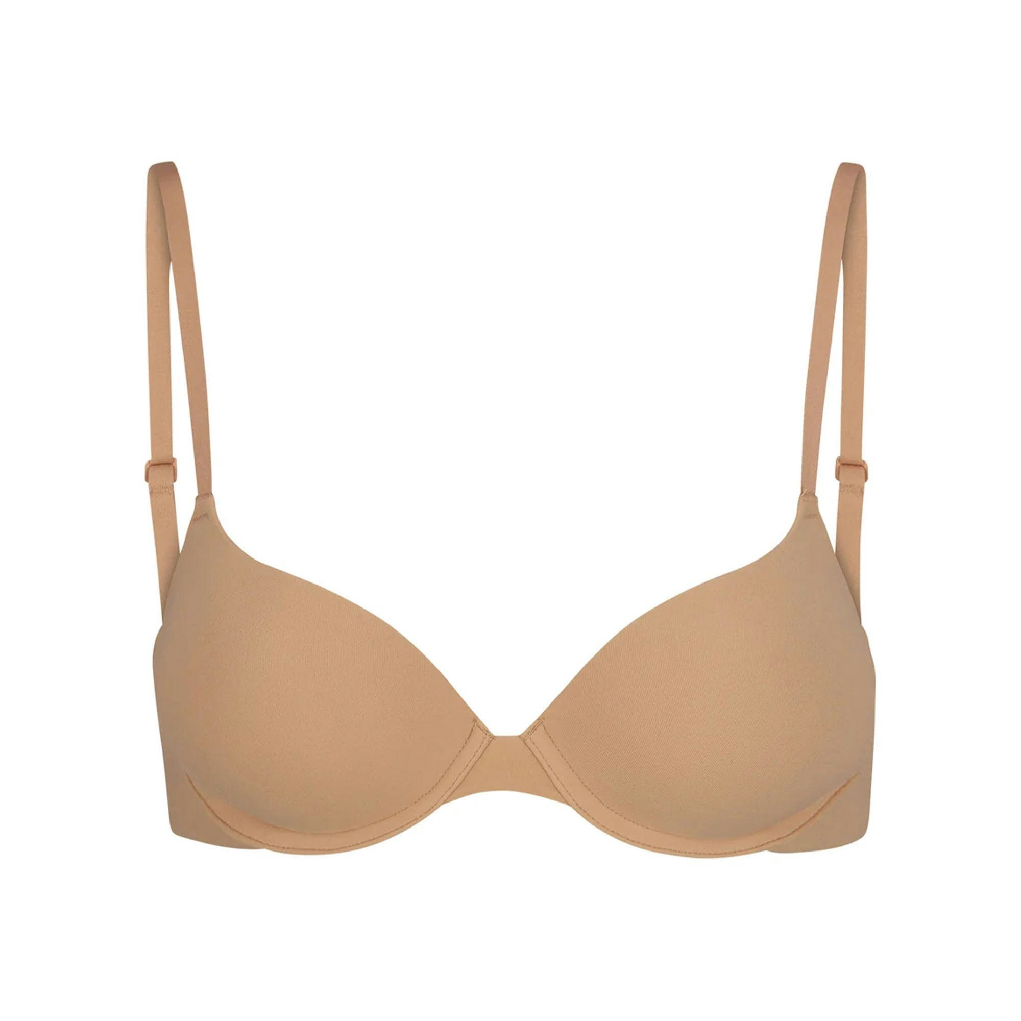 FITS EVERYBODY PUSH-UP BRA | OCHRE (DEMI BRAS) LAYS FLAT ON A WHITE BACKGROUND | FLT