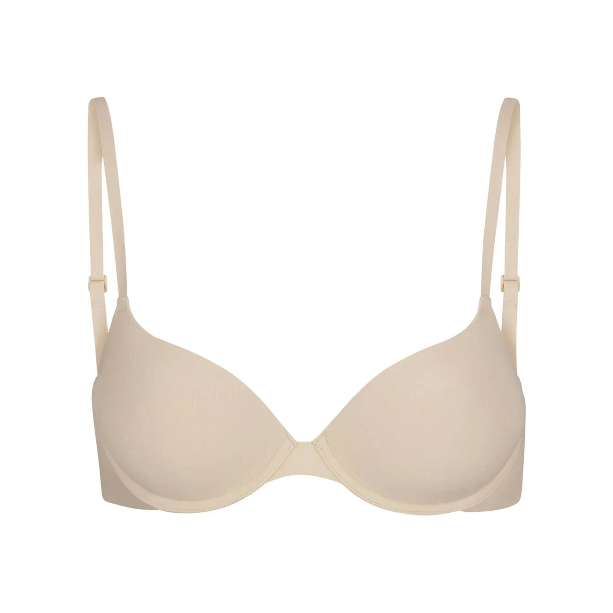 FITS EVERYBODY PUSH-UP BRA | SAND (DEMI BRAS) LAYS FLAT ON A WHITE BACKGROUND | FLT