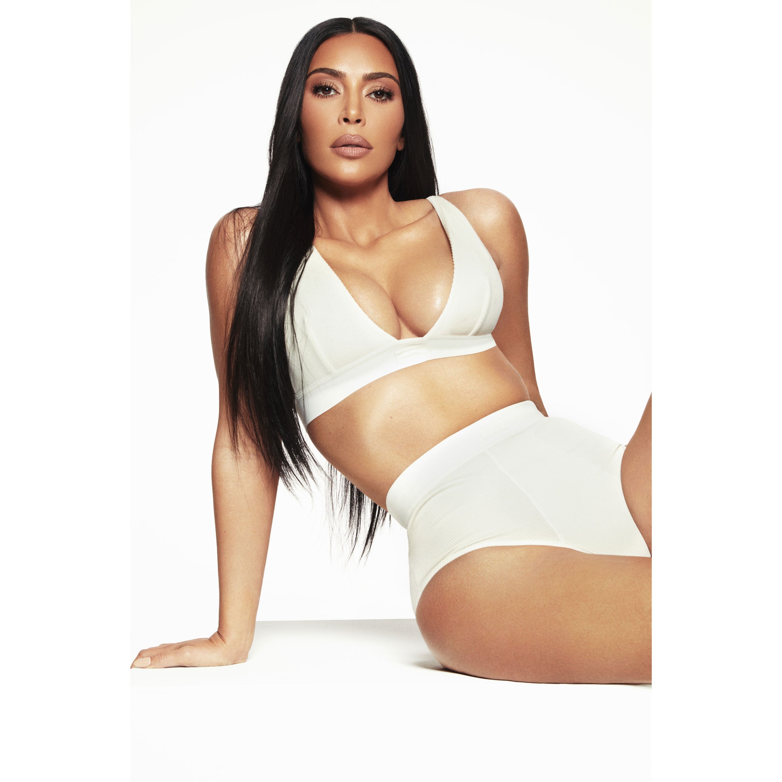 COTTON RIB PLUNGE BRALETTE | MINERAL