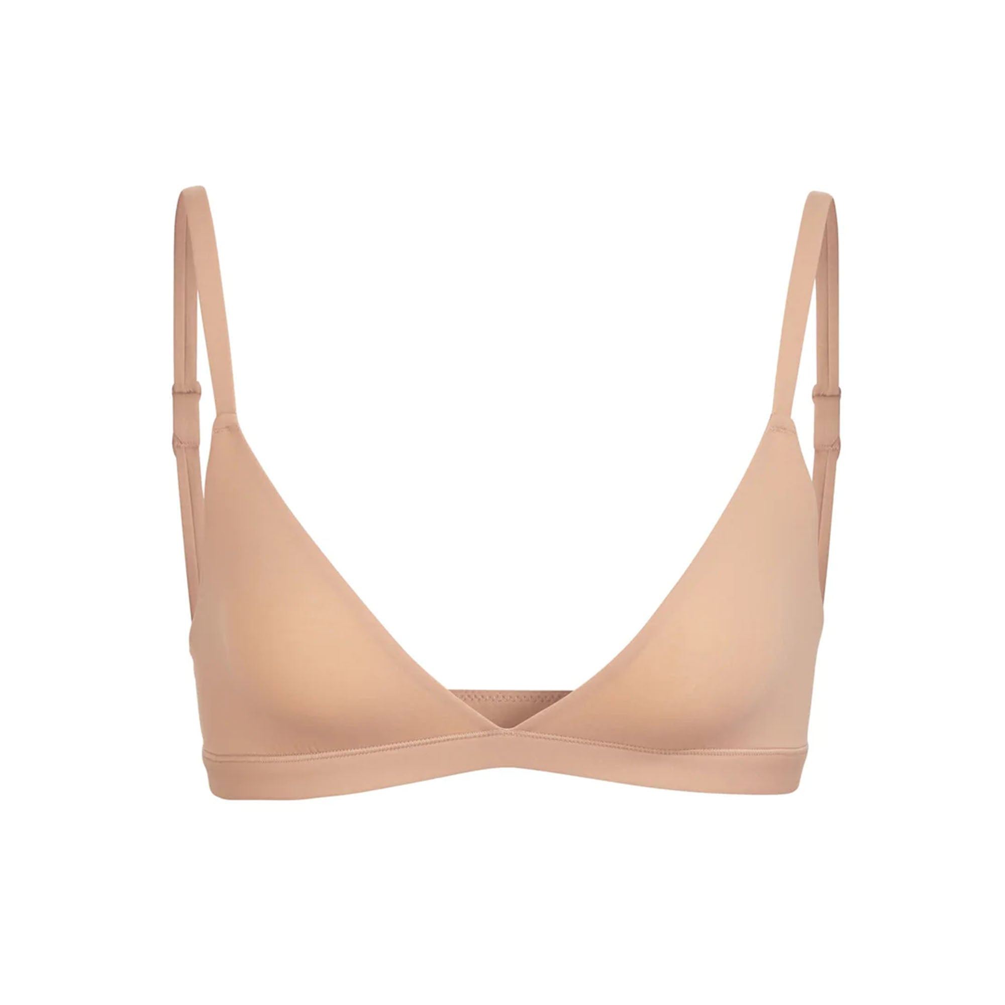 FITS EVERYBODY TRIANGLE BRALETTE | OCHRE (TRIANGLE BRALETTES) LAYS FLAT ON A WHITE BACKGROUND