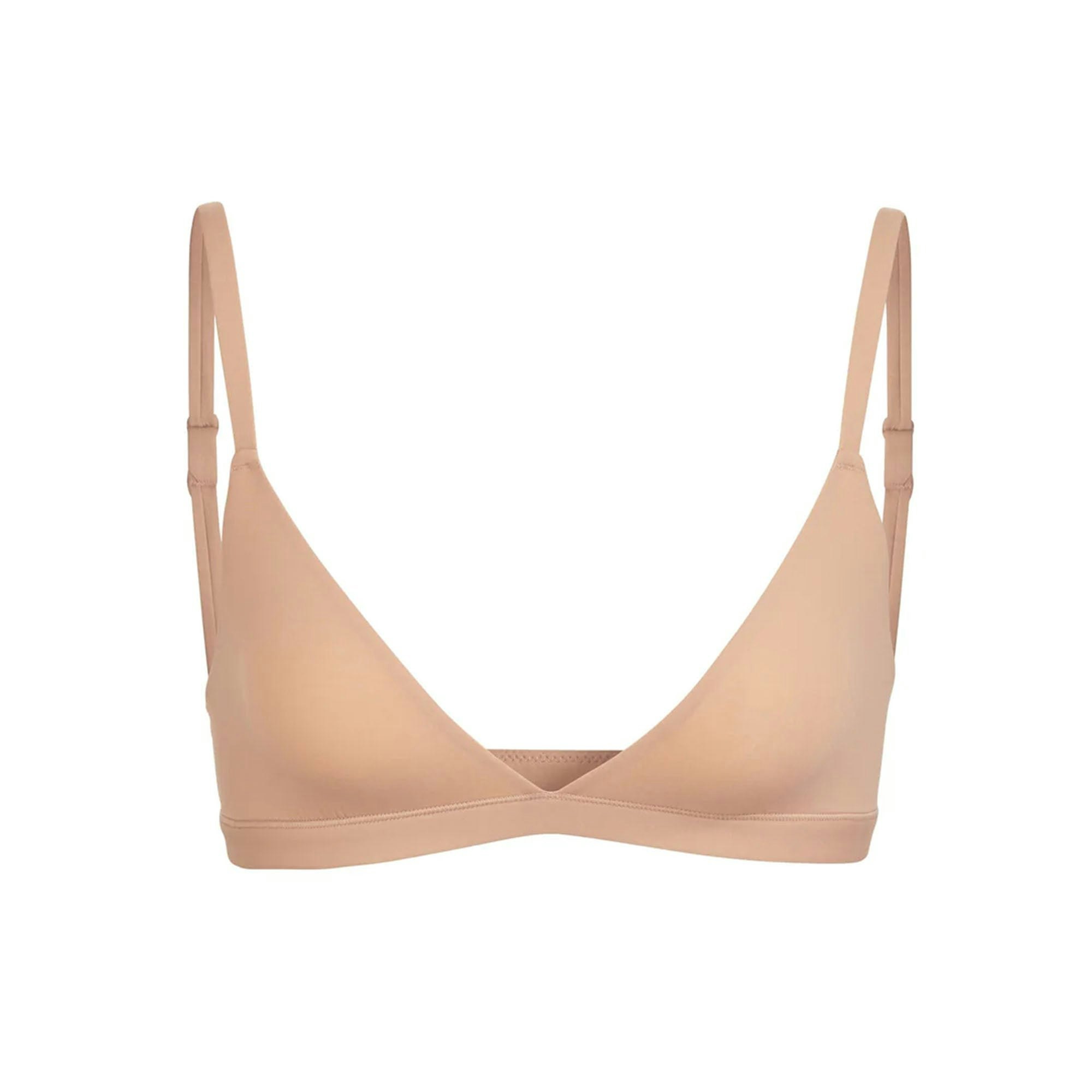 FITS EVERYBODY TRIANGLE BRALETTE | OCHRE (TRIANGLE BRALETTES) LAYS FLAT ON A WHITE BACKGROUND | FLT