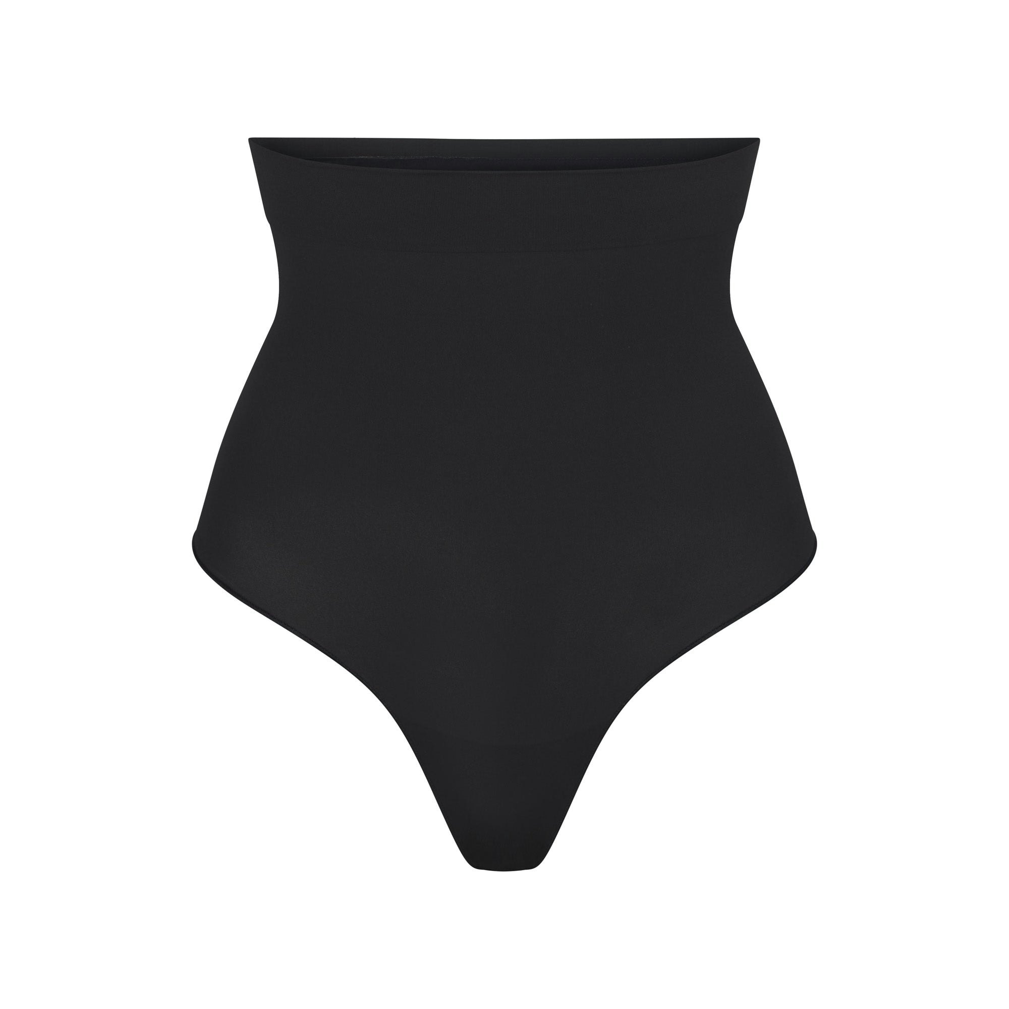 EVERYDAY SCULPT HIGH-WAISTED THONG | ONYX (SHAPEWEAR THONGS, SHAPEWEAR) LAYS FLAT ON A WHITE BACKGROUND