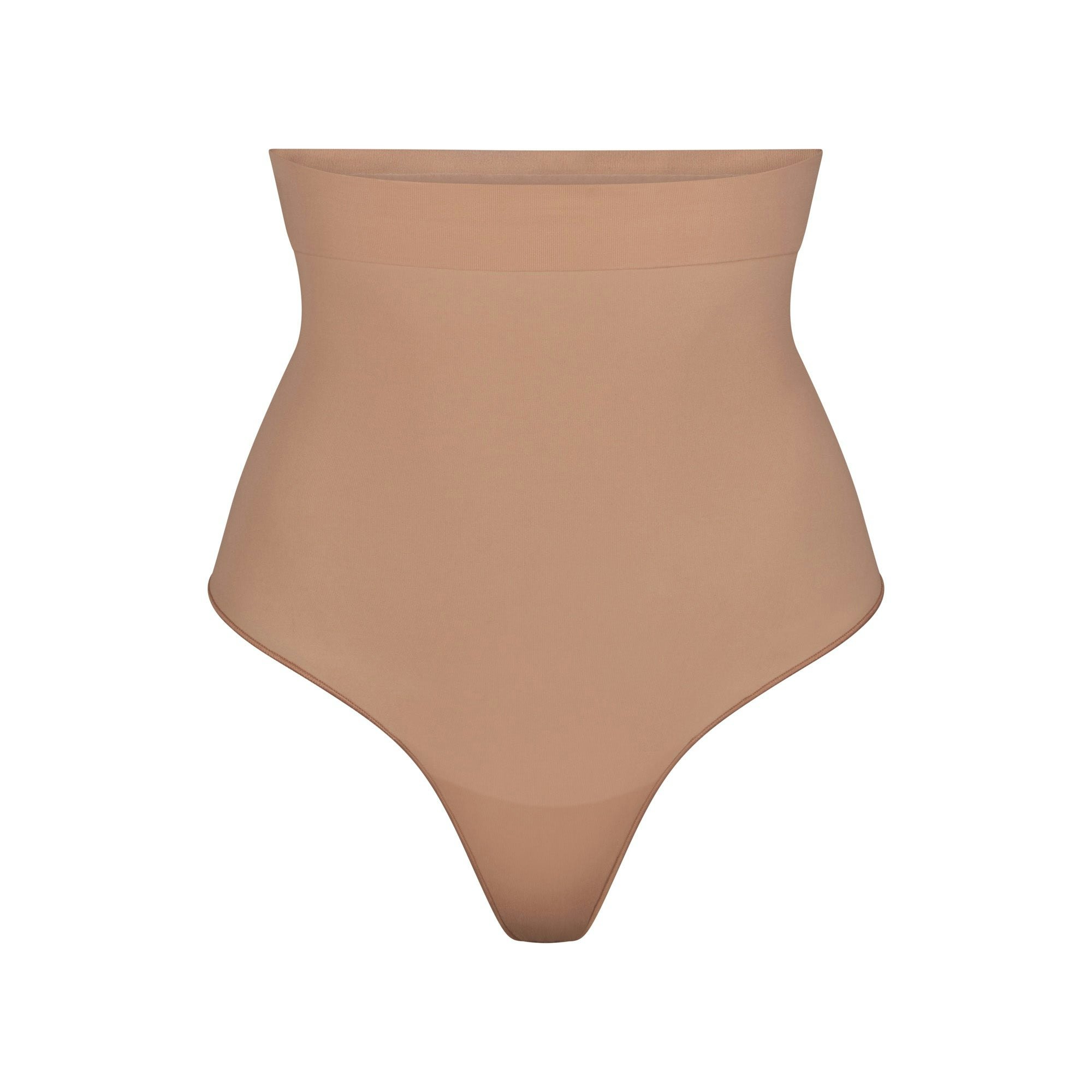 EVERYDAY SCULPT HIGH-WAISTED THONG | SIENNA (SHAPEWEAR THONGS, SHAPEWEAR) LAYS FLAT ON A WHITE BACKGROUND | FLT