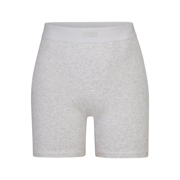 BOYFRIEND BOXER | LIGHT HEATHER GREY (BOXERS, BOTTOMS) LAYS FLAT ON A WHITE BACKGROUND | FLT