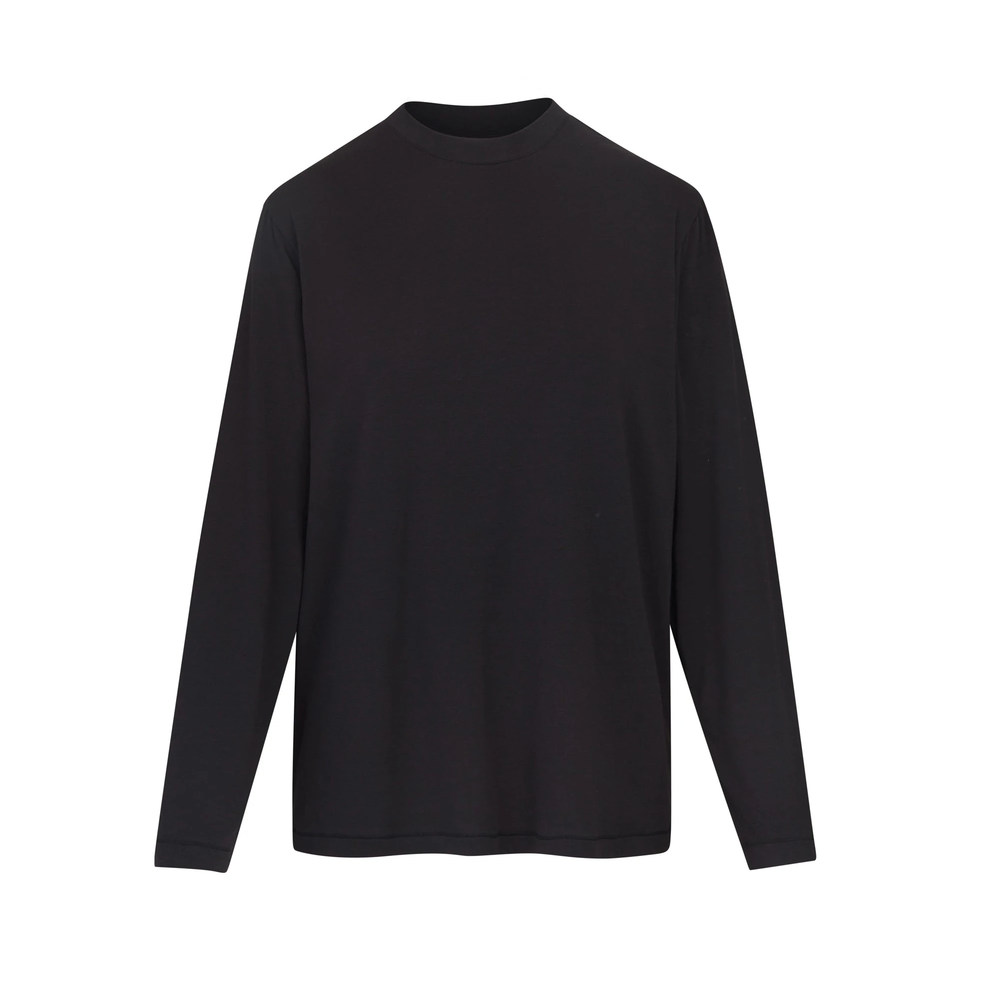 BOYFRIEND LONG SLEEVE T-SHIRT | ONYX (LONG SLEEVE T-SHIRTS, TOPS) LAYS FLAT ON A WHITE BACKGROUND | FLT