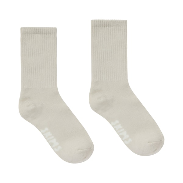 SPORT CREW SOCK | BONE (CREW SOCKS) LAYS FLAT ON A WHITE BACKGROUND | FLT