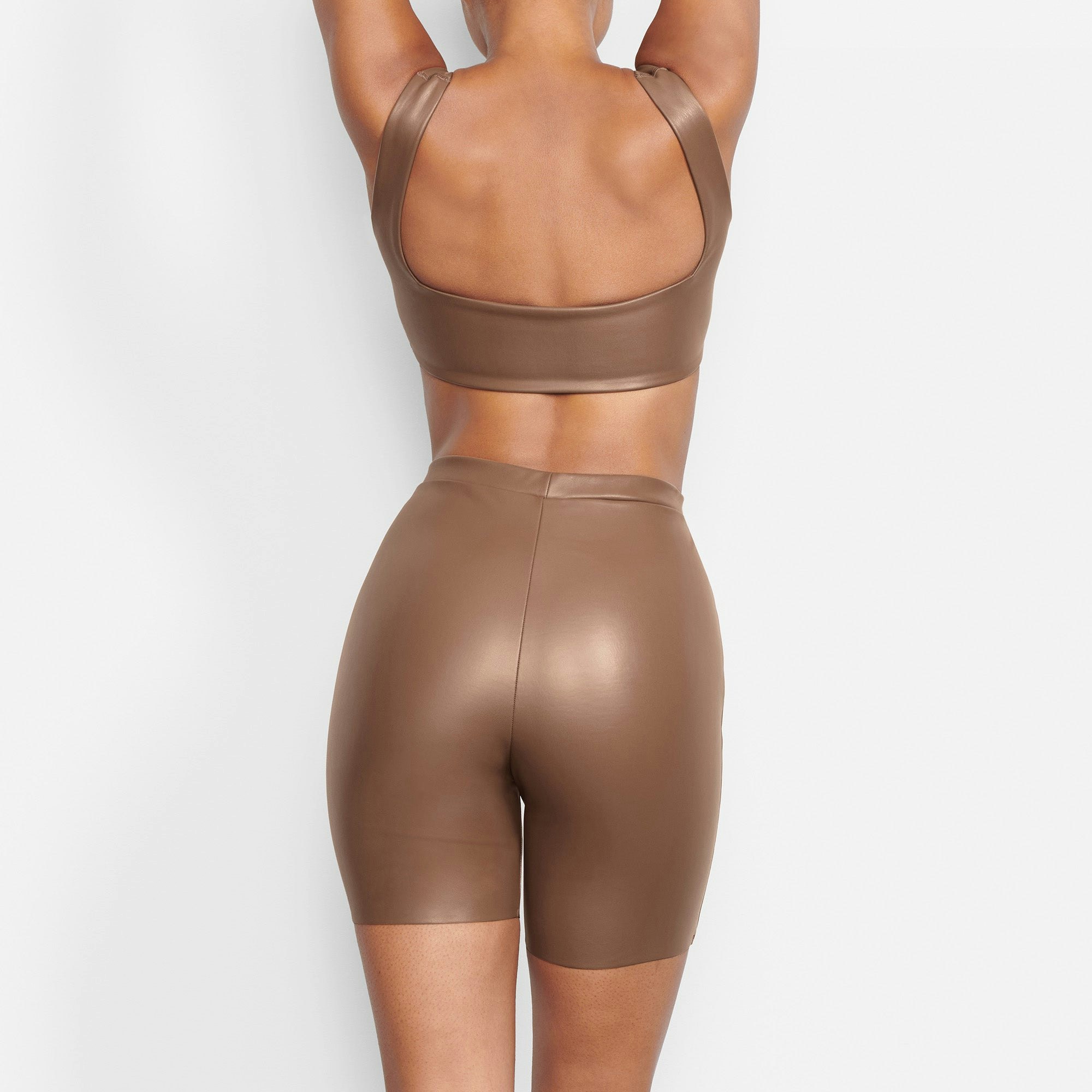 FAUX LEATHER BIKER SHORT