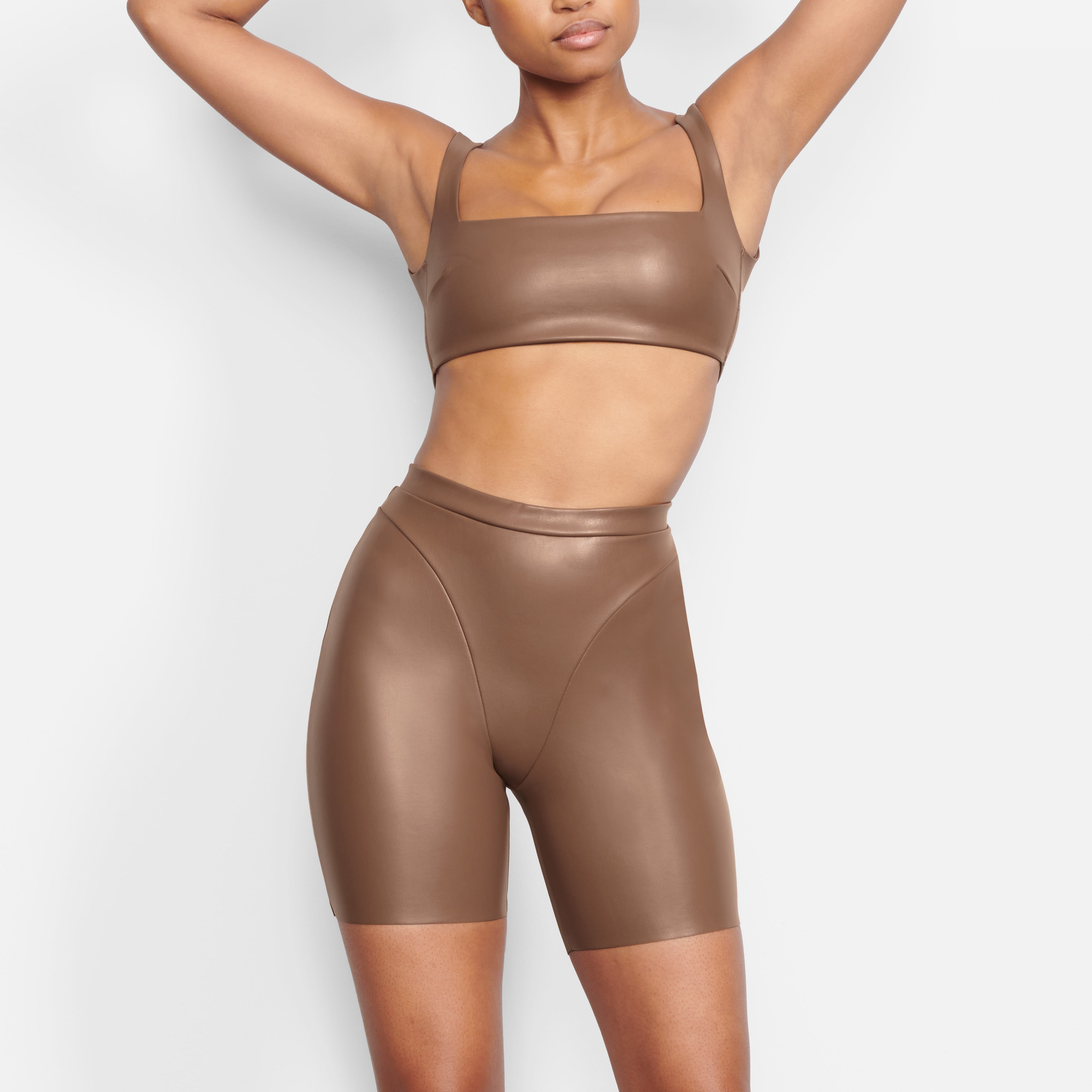 FAUX LEATHER BIKER SHORT