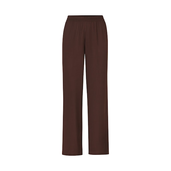 SILK SLEEP PANT | COCOA LAYS FLAT ON A WHITE BACKGROUND