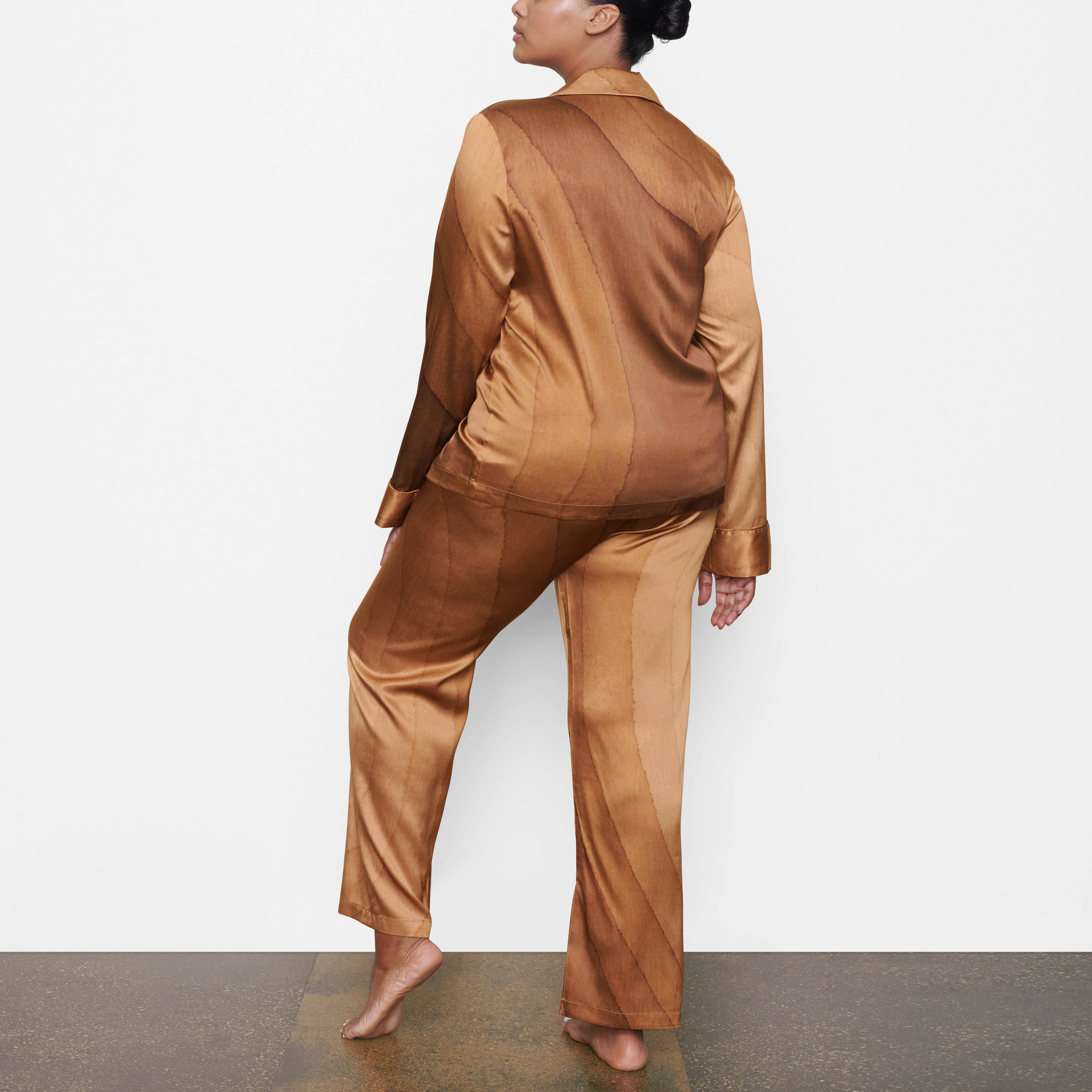 SILK SLEEP PANT ON A MODEL
