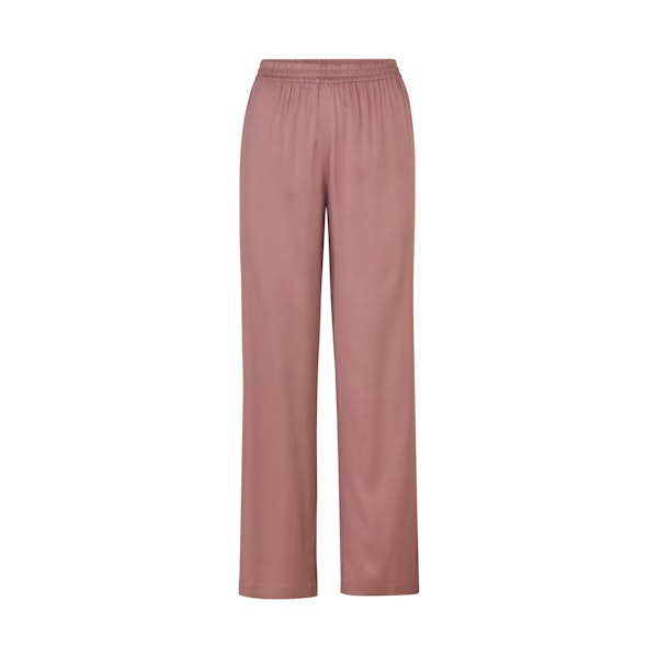 SILK SLEEP PANT | ROSE LAYS FLAT ON A WHITE BACKGROUND