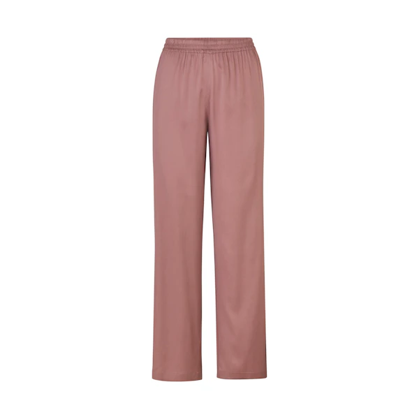 SILK SLEEP PANT | ROSE LAYS FLAT ON A WHITE BACKGROUND