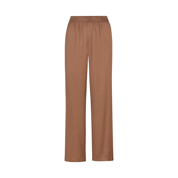 SILK SLEEP PANT | SIENNA LAYS FLAT ON A WHITE BACKGROUND