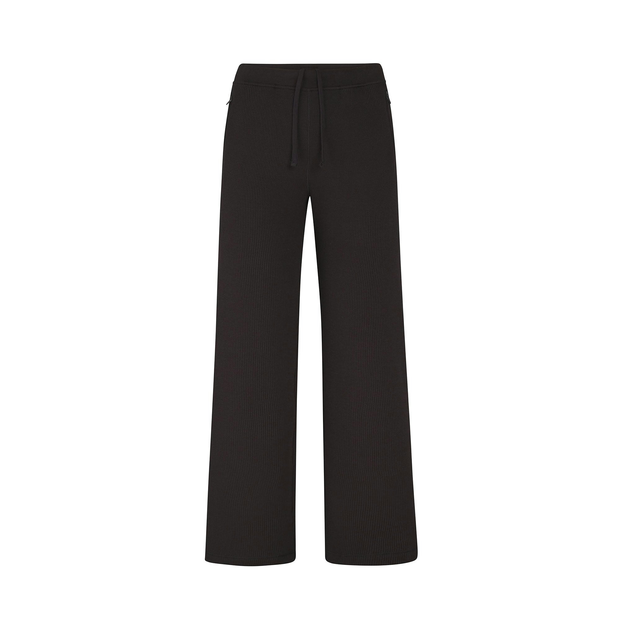 WAFFLE LOOSE PANT LAYS FLAT ON A WHITE BACKGROUND