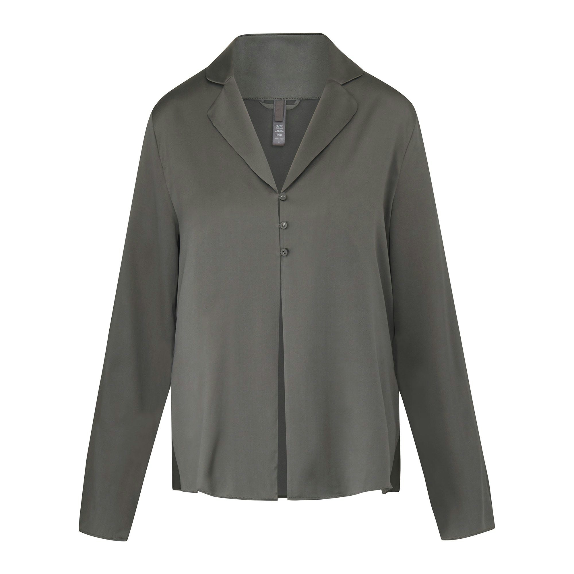 SILK OPEN NECKLINE SLEEP TOP ON A WHITE BACKGROUND