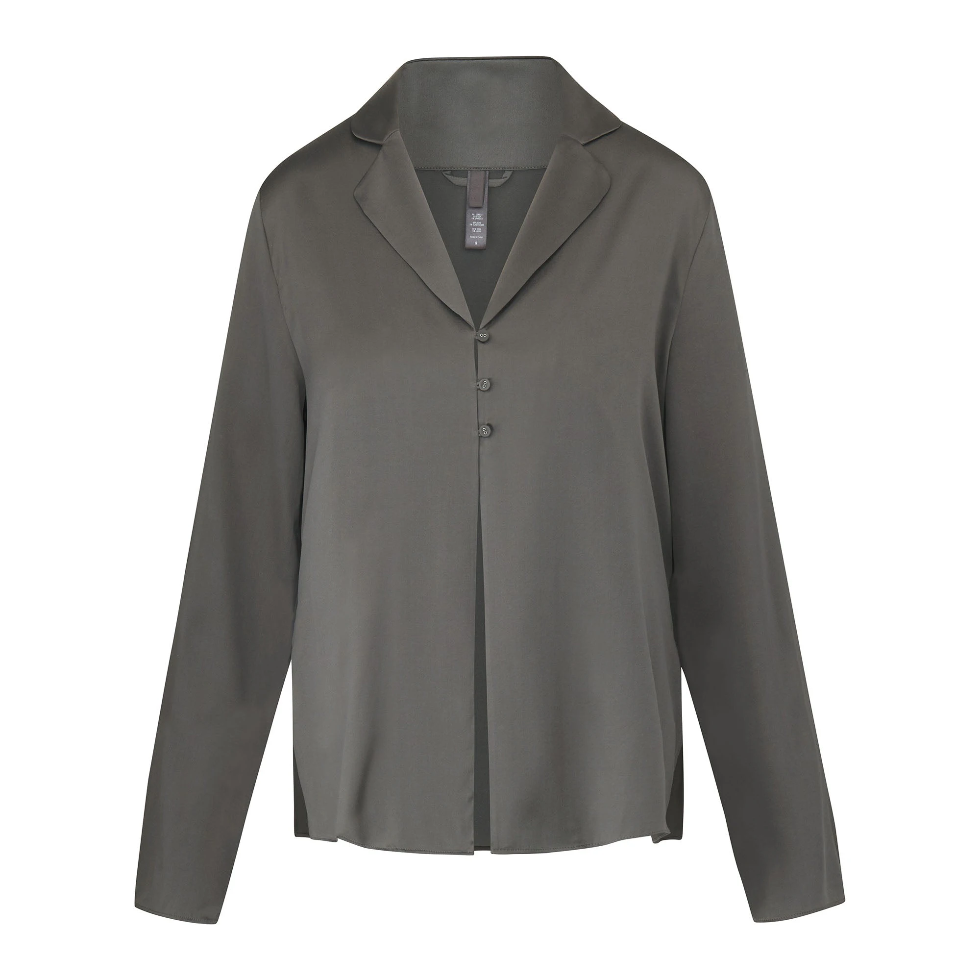 SILK OPEN NECKLINE SLEEP TOP ON A WHITE BACKGROUND