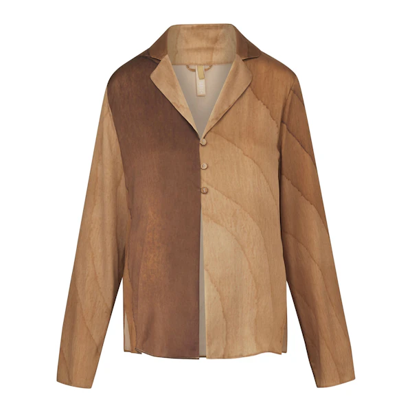 SILK OPEN NECKLINE SLEEP TOP ON A WHITE BACKGROUND